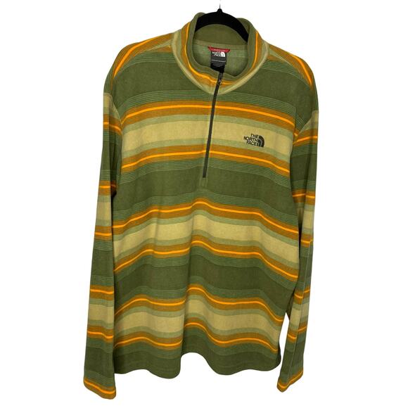 The North Face Mens Pullover Fleece 1/4 Zip Long Sleeve Striped XXL - Picture 1 of 7